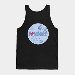 I Heart Winter Illustrated Text with snowflakes Tank Top